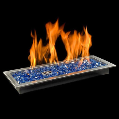 American Fireglass Stainless Steel Rectangular Drop-in Fire Pit Pan With Electric Ignition System kit, CSA Certified