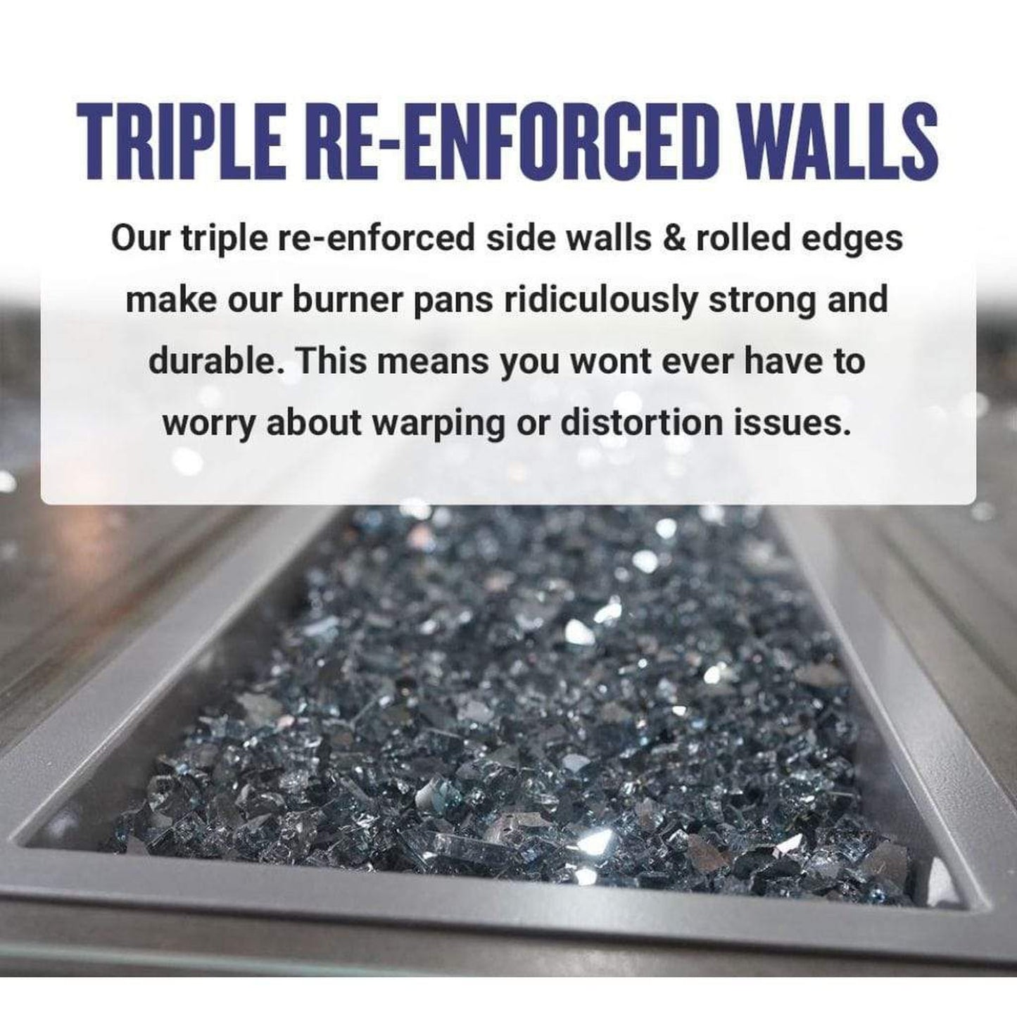 American Fireglass Stainless Steel Round Drop-In Pan With Ring Burner