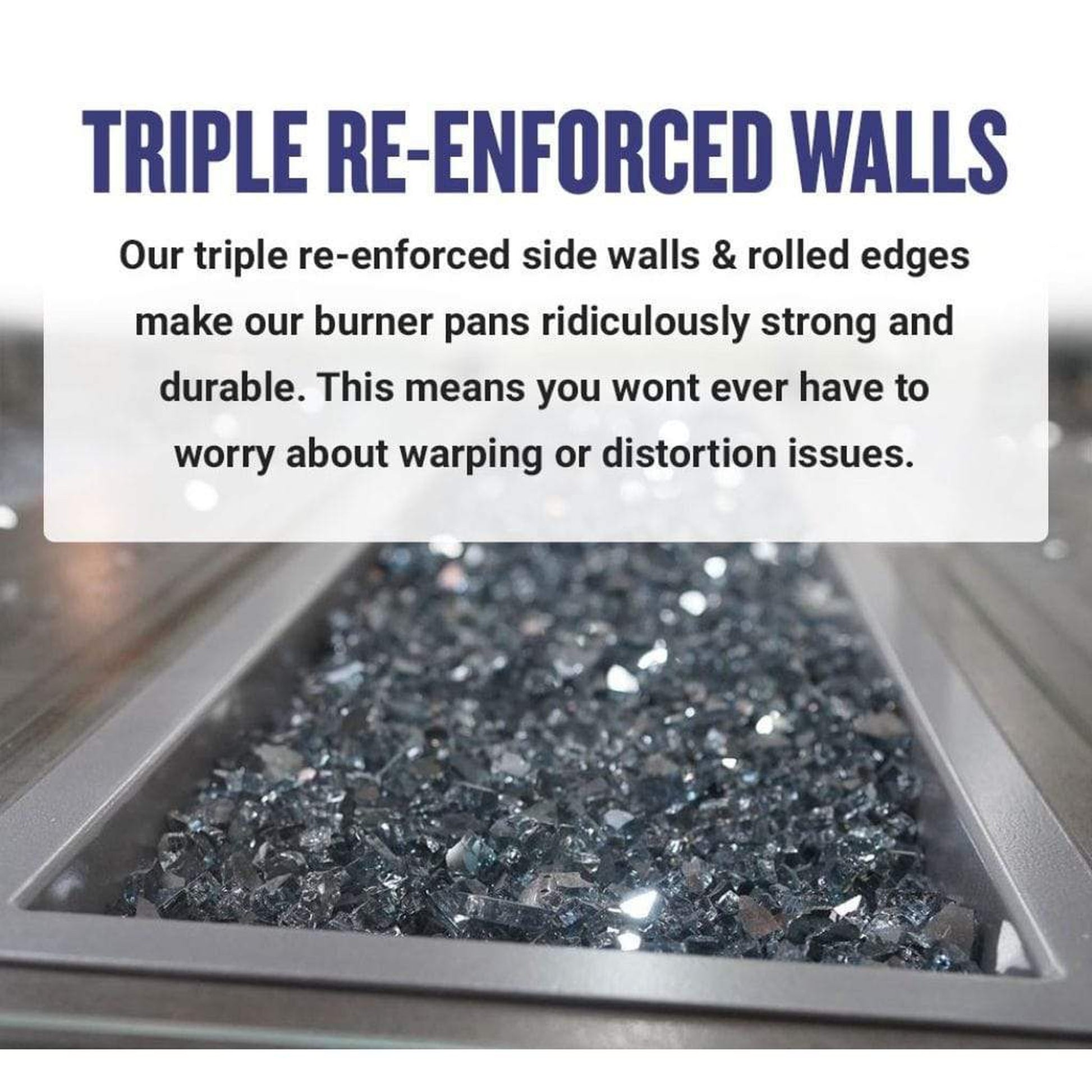 American Fireglass Stainless Steel Round Drop-In Pan With Ring Burner