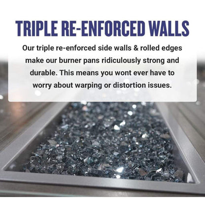 American Fireglass Stainless Steel Round Drop-In Pan With Ring Burner