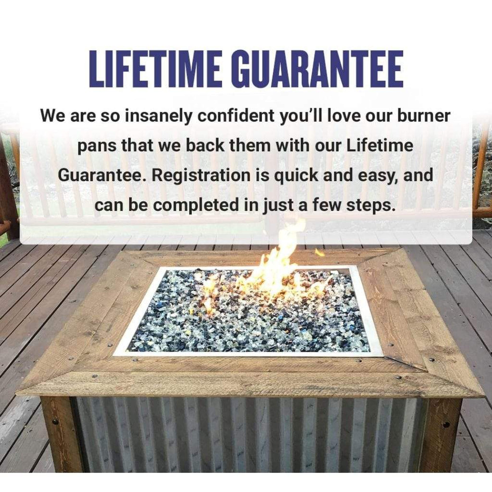 American Fireglass Stainless Steel Round Drop-In Pan With Ring Burner