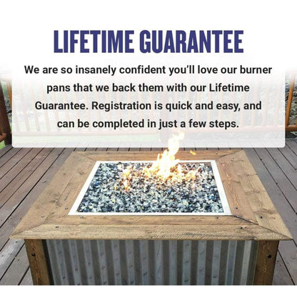 American Fireglass Stainless Steel Round Drop-In Pan With Ring Burner