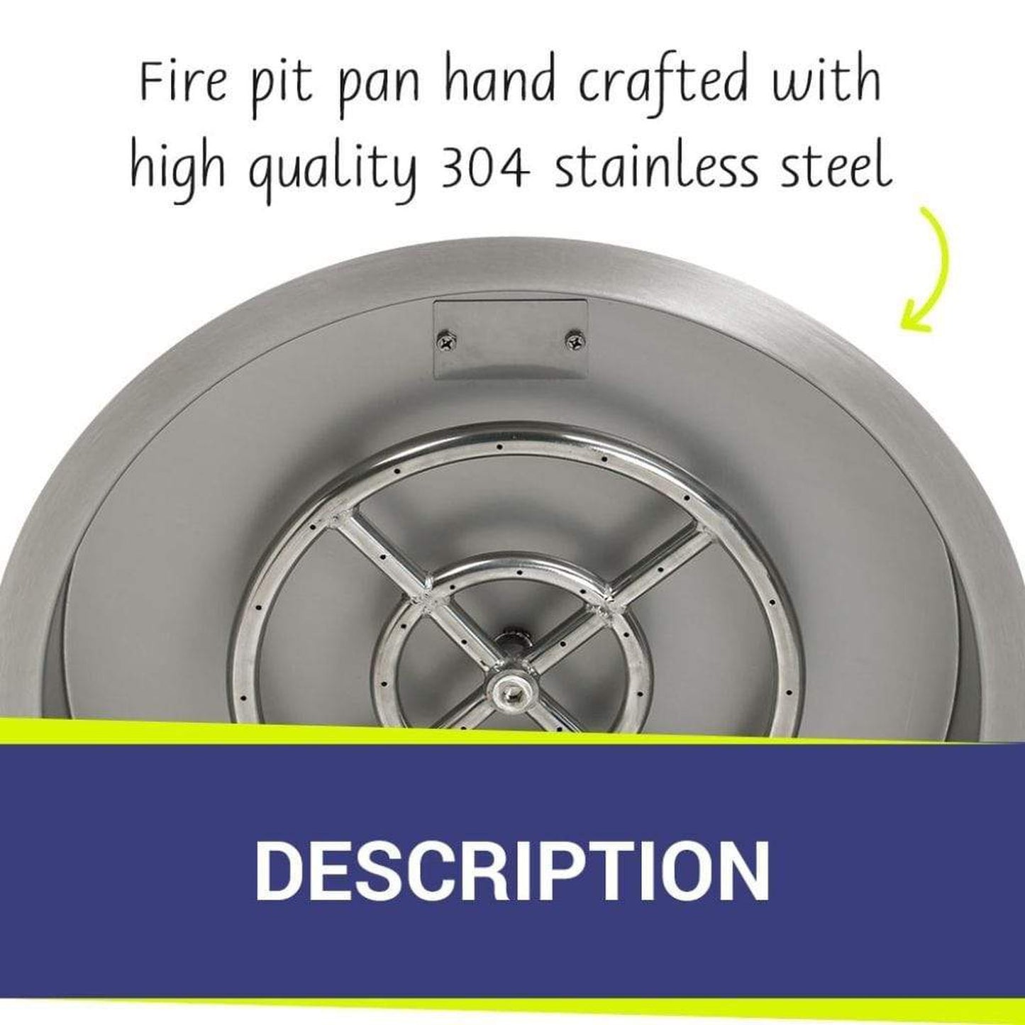 American Fireglass Stainless Steel Round Drop-In Pan With Ring Burner