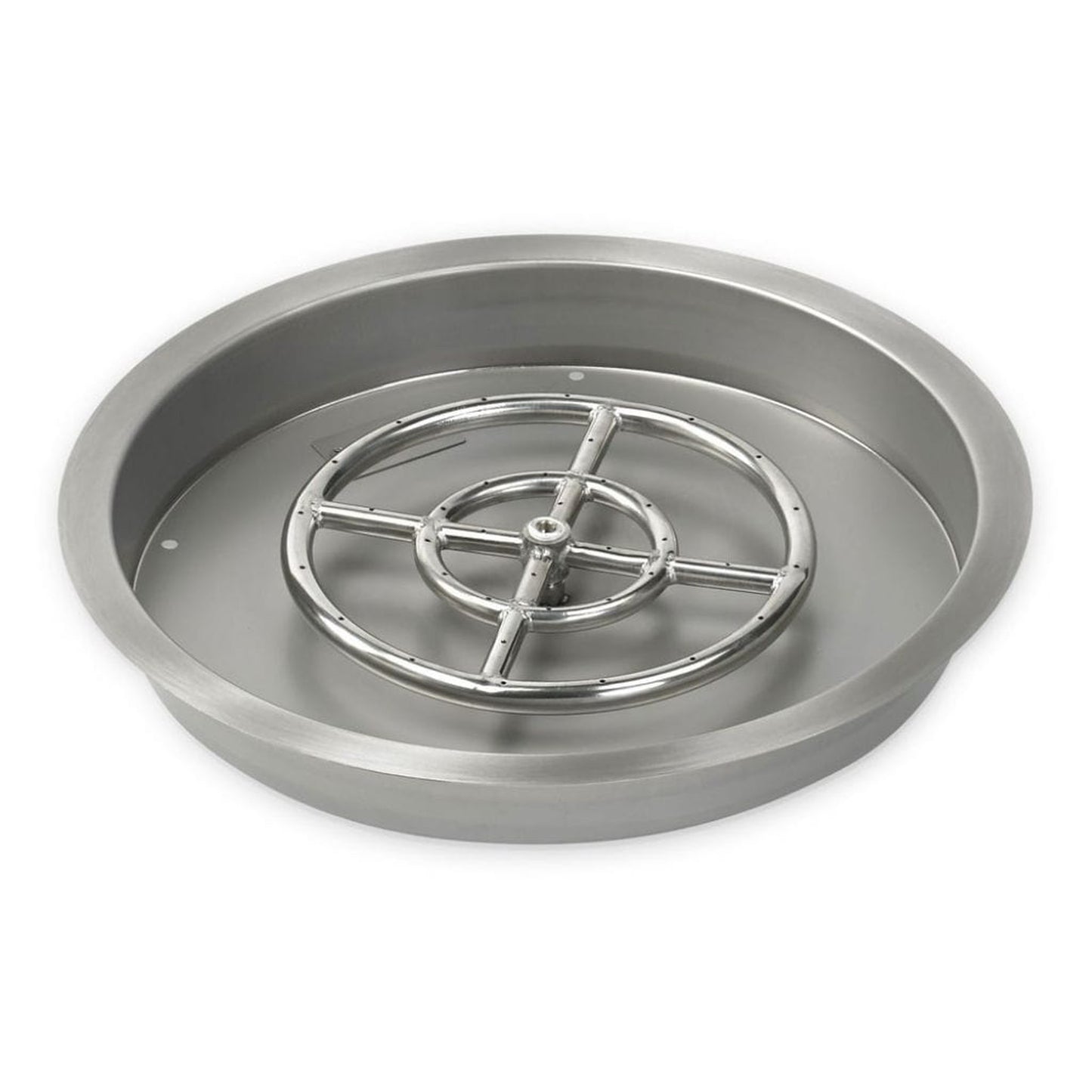 American Fireglass Stainless Steel Round Drop-In Pan With Ring Burner