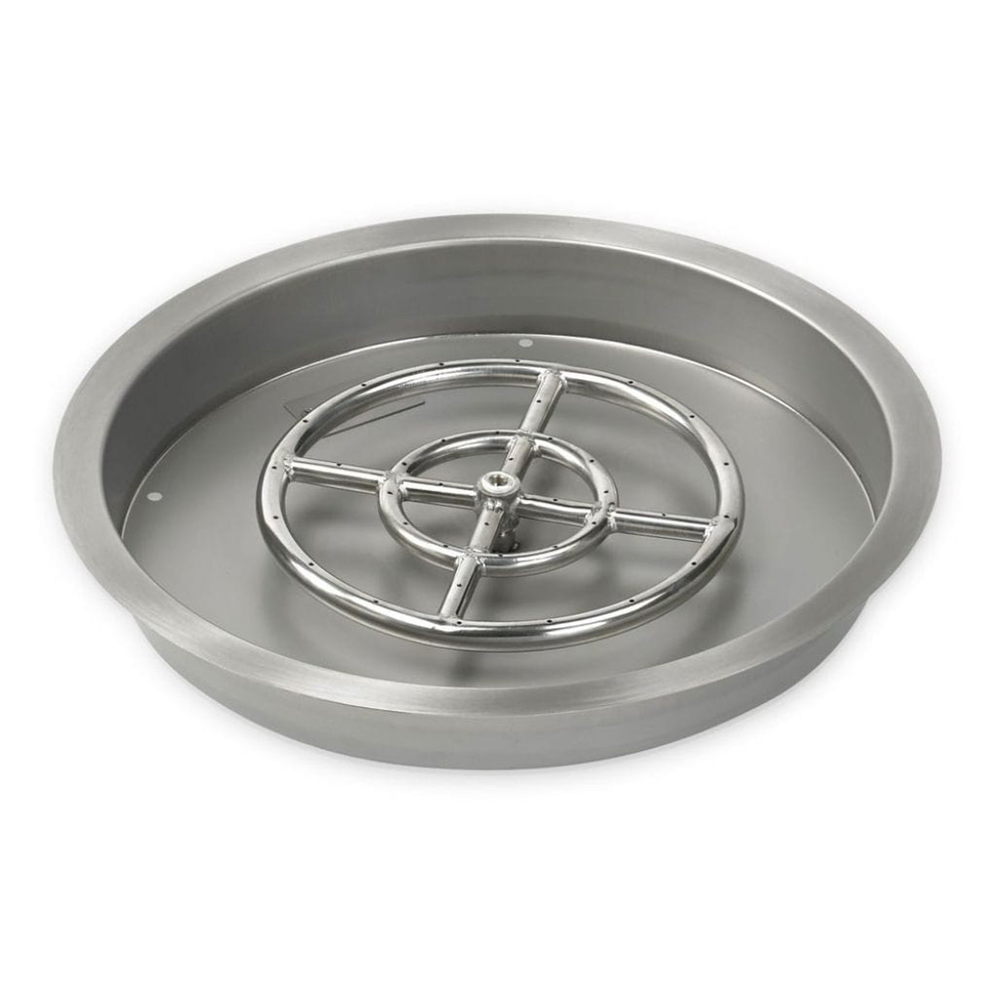 American Fireglass Stainless Steel Round Drop-In Pan With Ring Burner