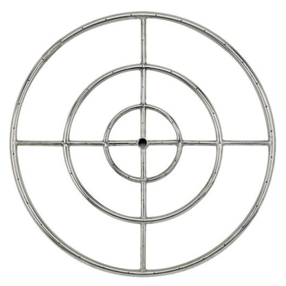 American Fireglass Triple-Ring Stainless Steel Burner with a 3/4" Inlet