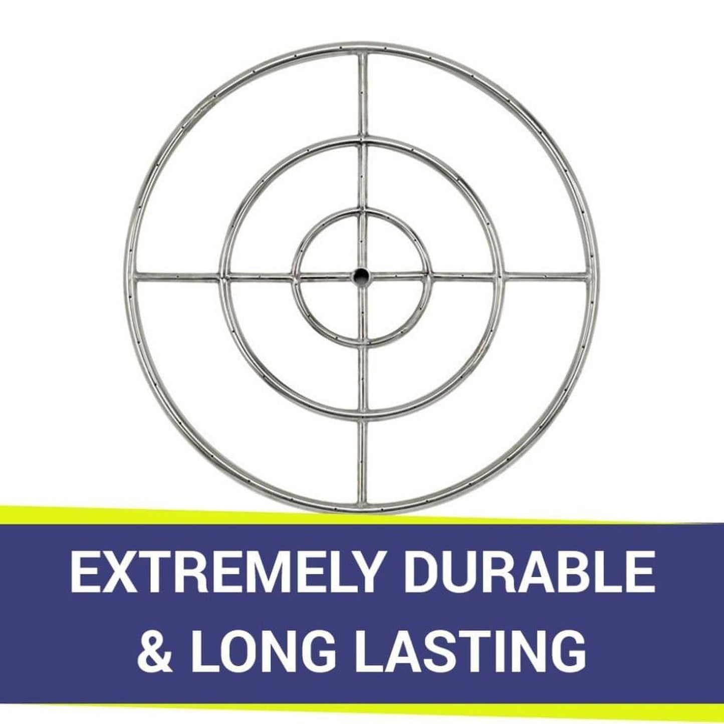 American Fireglass Triple-Ring Stainless Steel Burner with a 3/4" Inlet