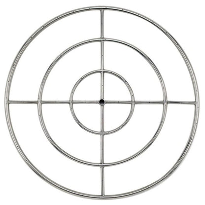 American Fireglass Triple-Ring Stainless Steel Burner with a 3/4" Inlet