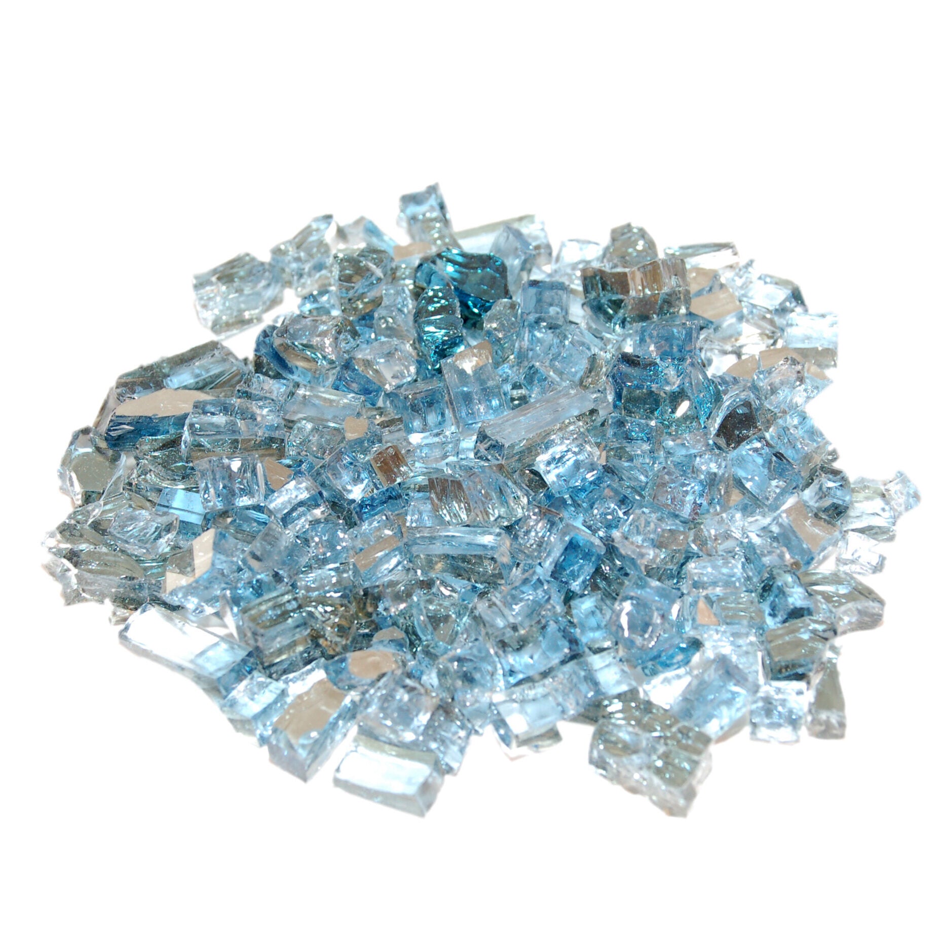 American Fyre Designs 40 Lbs. Caribbean Blue Reflective Fire Glass Media