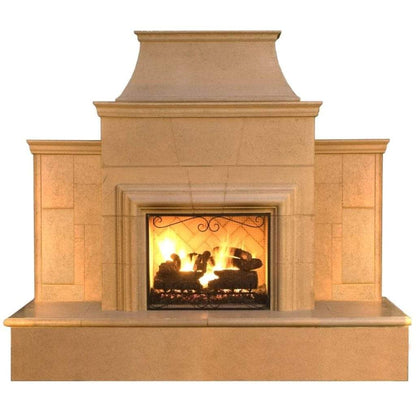 American Fyre Designs 110" Grand Cordova Vent Free Gas Fireplace with Rectangle Extended Bullnose Hearth