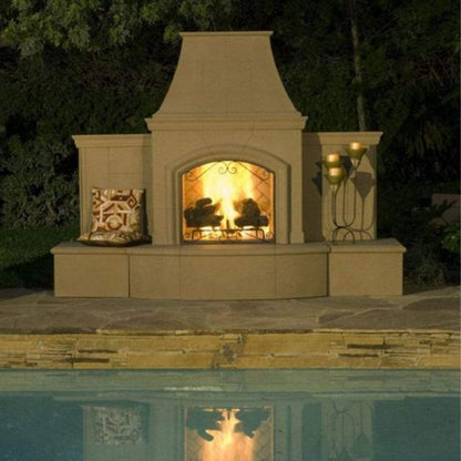 American Fyre Designs 113" Grand Phoenix Vent Free Gas Fireplace with Extended Bullnose Hearth