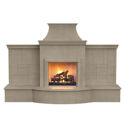 American Fyre Designs 127" Grand Petite Cordova Vented Gas Fireplace with Extended Bullnose Hearth