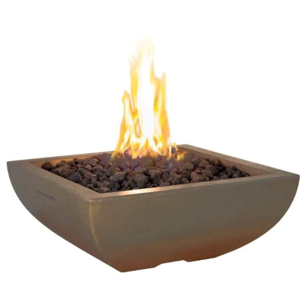 American Fyre Designs 30" Bordeaux Petite Square Gas Fire Bowl