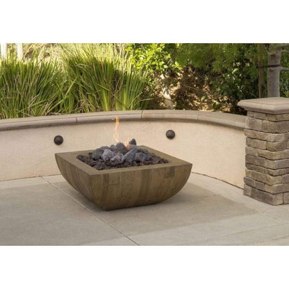American Fyre Designs 36" Reclaimed Wood Bordeaux Square Gas Fire Bowl