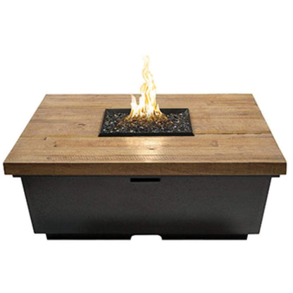 American Fyre Designs 44" Reclaimed Wood Contempo Square Gas Firetable