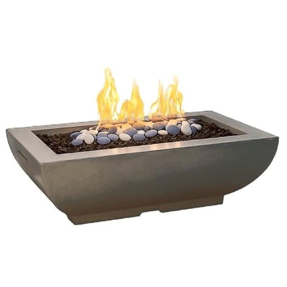American Fyre Designs 50" Bordeaux Rectangle Gas Fire Bowl