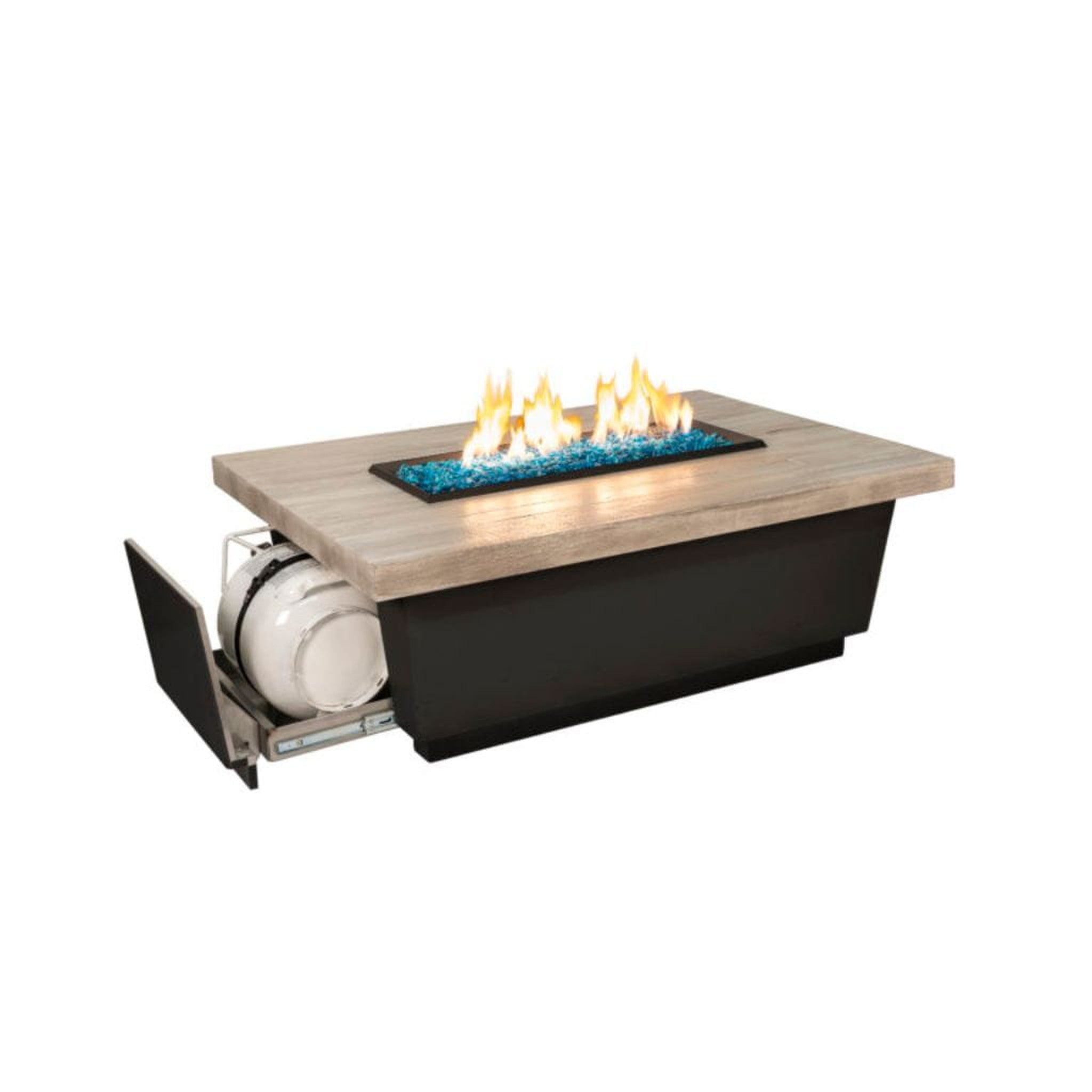 AMERICAN FYRE DESIGN 52 Reclaimed Wood Contempo Rectangle LP Firetable ...