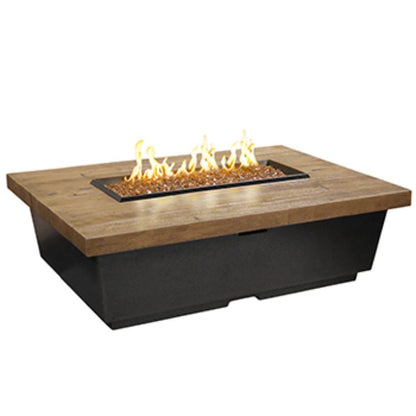 American Fyre Designs 54" Reclaimed Wood Contempo Rectangle Gas Firetable