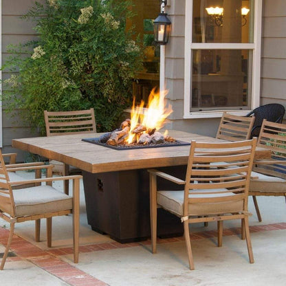 American Fyre Designs 60" Reclaimed Wood Cosmopolitan Square Dining Gas Firetable