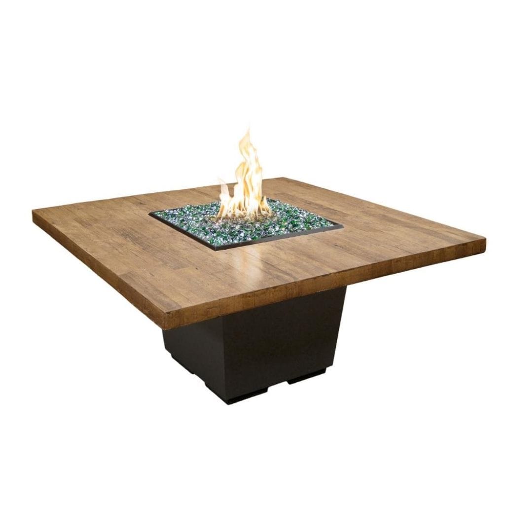 American Fyre Designs 60" Reclaimed Wood Cosmopolitan Square Dining Gas Firetable