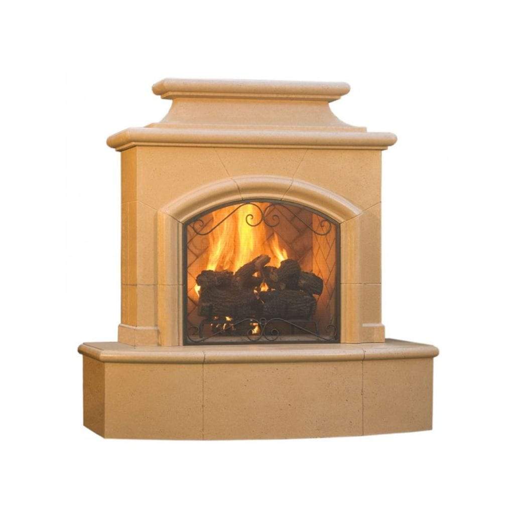American Fyre Designs 65" Mariposa Vented Gas Fireplace with 137” Extended Bullnose Hearth