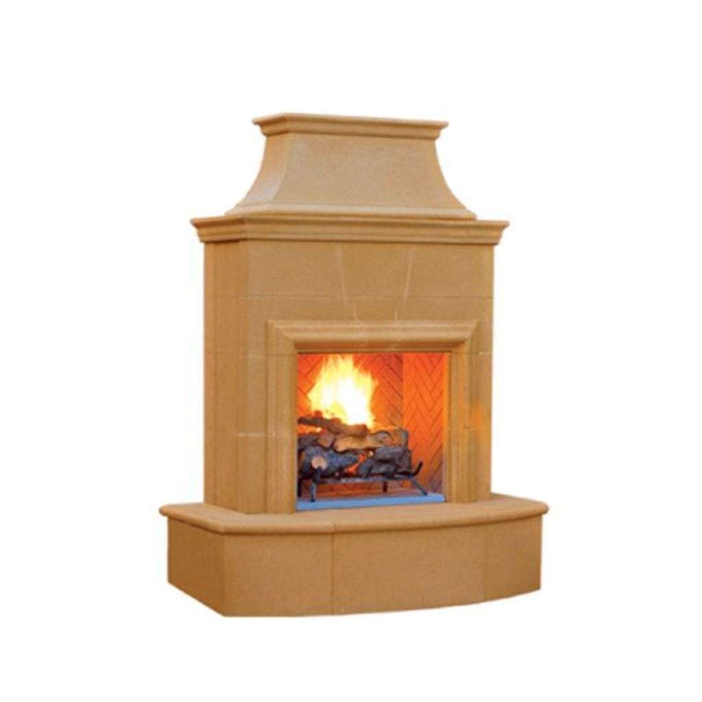 American Fyre Designs 65" Petite Cordova Vent Free Gas FIreplace with 160” Extended Bullnose Hearth