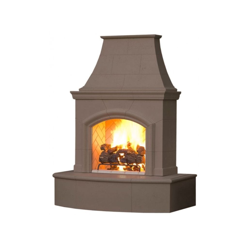 American Fyre Designs 65" Phoenix Vented Gas Fireplace with 4” Roundover Hearth