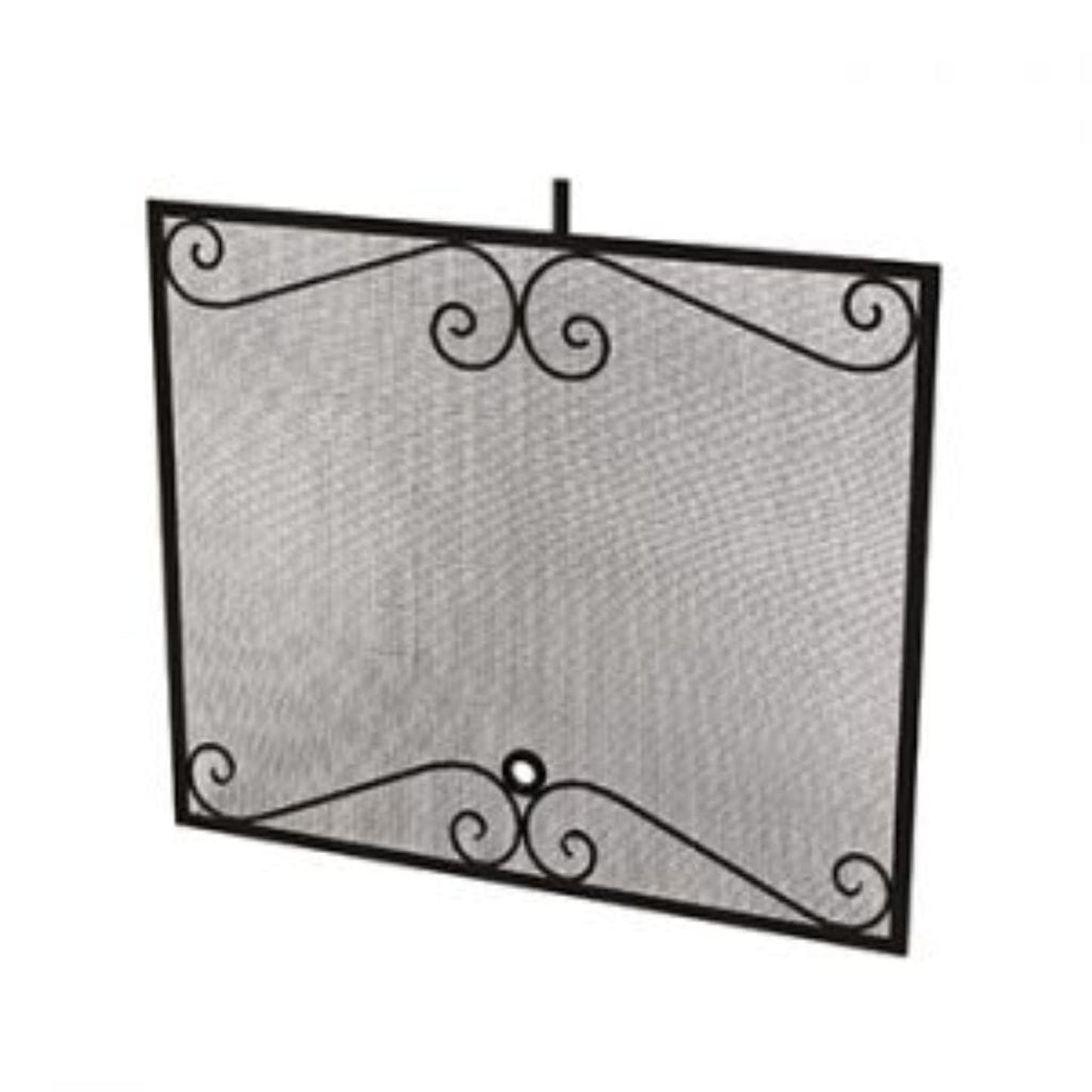 American Fyre Designs Black Scroll Screen Fireplace Cover for Petite Cordova
