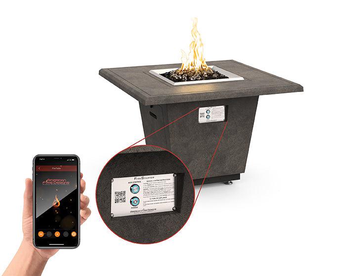 American Fyre Designs Legend 60" Dark Basalt Natural Gas Firetable with FyreStarter Bluetooth Control