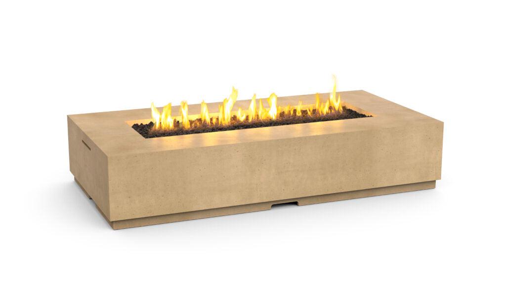 American Fyre Designs Legend Long 72" Travertine Natural Gas Firetable with Manual Flame Sensing Control