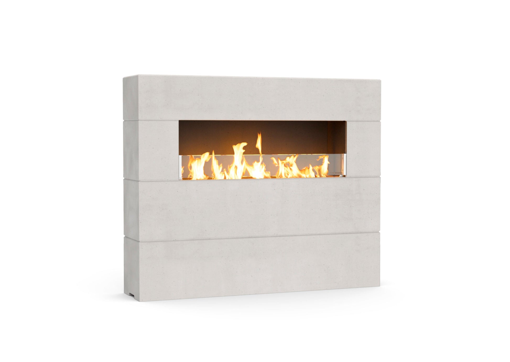 American Fyre Designs Milan Tall 60" White Aspen Natural Gas Fireplace with Manual Flame Sensing Control