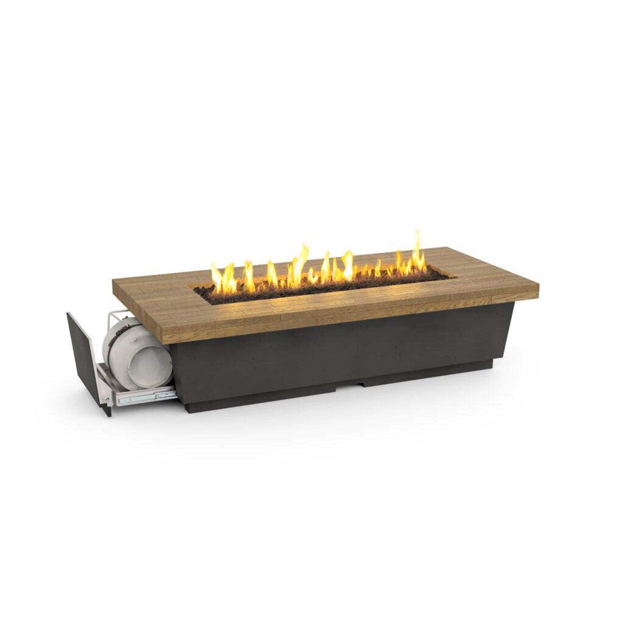 AMERICAN FYRE DESIGN 52 Reclaimed Wood Contempo Rectangle LP Firetable ...