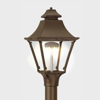 American Gas Lamp Works 10" 1900H Essex Aluminum Post Mount Residential Electric Light Head