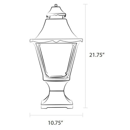 American Gas Lamp Works 10" 1900R Essex Aluminum Pier Mount Residential Electric Light Head