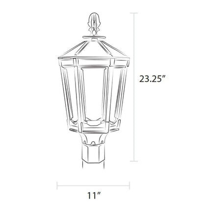 American Gas Lamp Works 11" 1000H Vienna Aluminum Post Mount Residential Electric Light Head