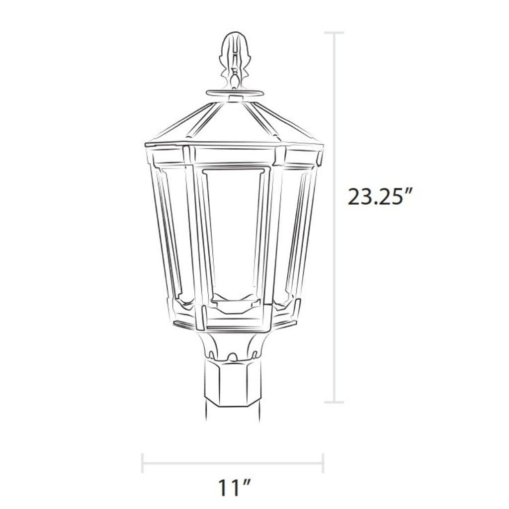 American Gas Lamp Works 11" 1000H Vienna Aluminum Post Mount Residential Gas Light Head
