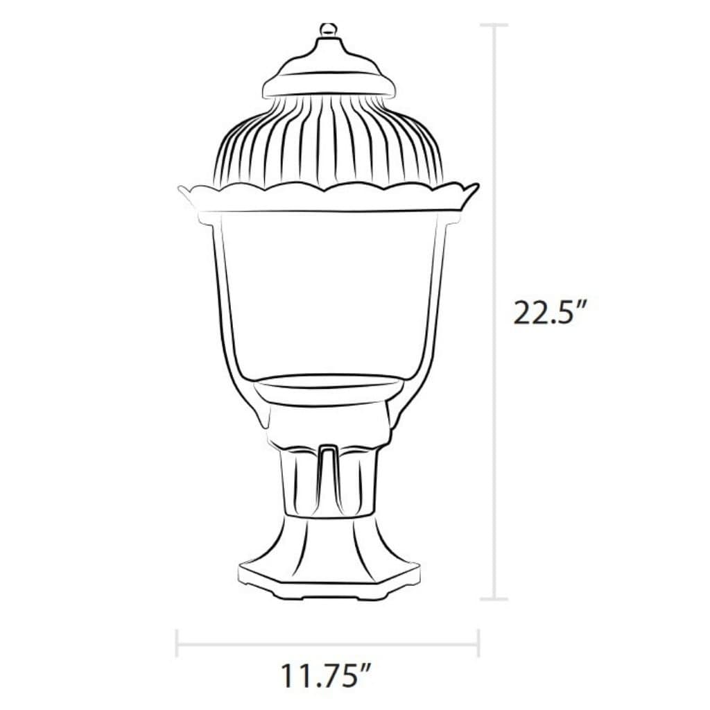 American Gas Lamp Works 11" 1700R Heritage Aluminum Pier Mount Residential Electric Light Head