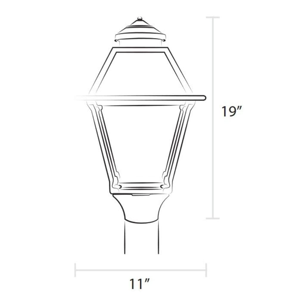 American Gas Lamp Works 11" 2300H Westmoreland Aluminum Post Mount Residential Electric Light Head