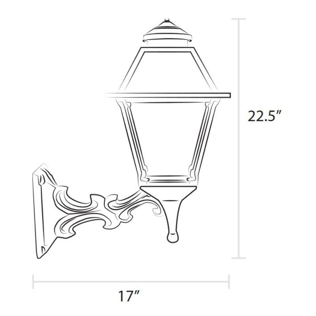 American Gas Lamp Works 11" 2300W Westmoreland Aluminum Wall Mount Residential Electric Light Head