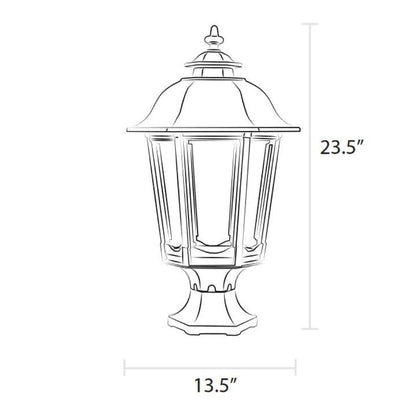 American Gas Lamp Works 13" 1200R Bavarian Aluminum Pier Mount Residential Gas Light Head