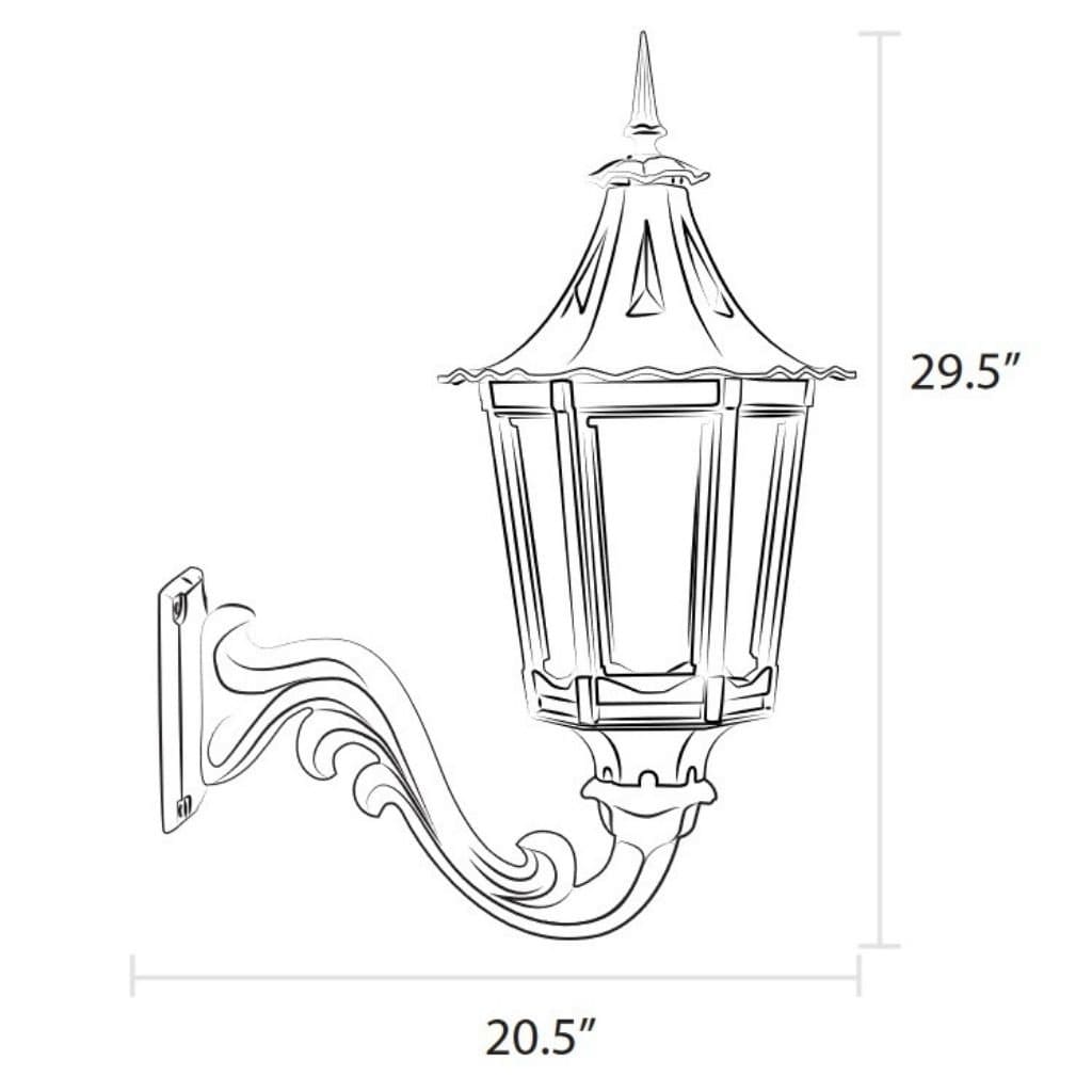 American Gas Lamp Works 13" 1400W Cavalier Aluminum Wall Mount Residential Electric Light Head
