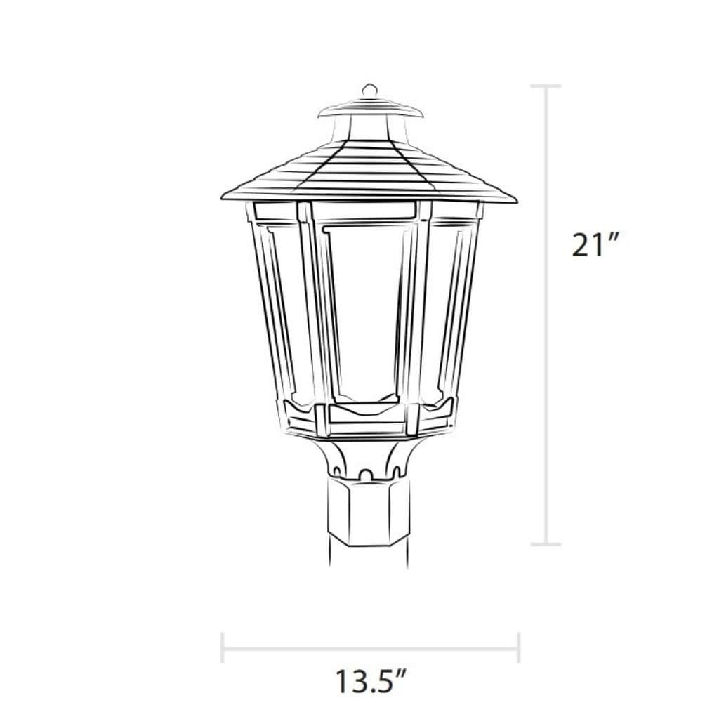 American Gas Lamp Works 13" 1600H Cosmopolitan Aluminum Post Mount Residential Electric Light Head