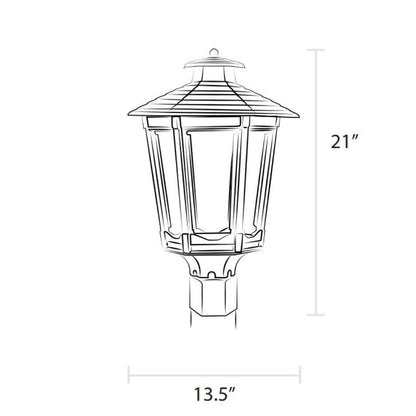 American Gas Lamp Works 13" 1600H Cosmopolitan Aluminum Post Mount Residential Gas Light Head