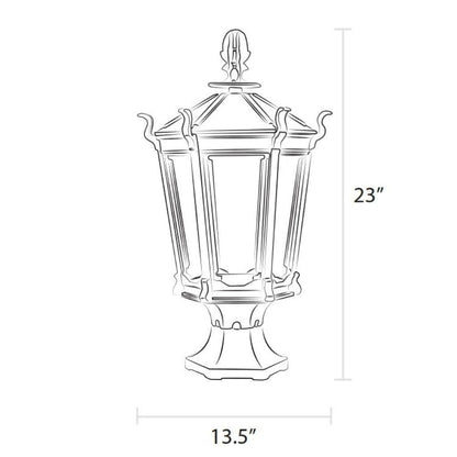 American Gas Lamp Works 13" 2900R Gothic Aluminum Pier Mount Residential Gas Light Head