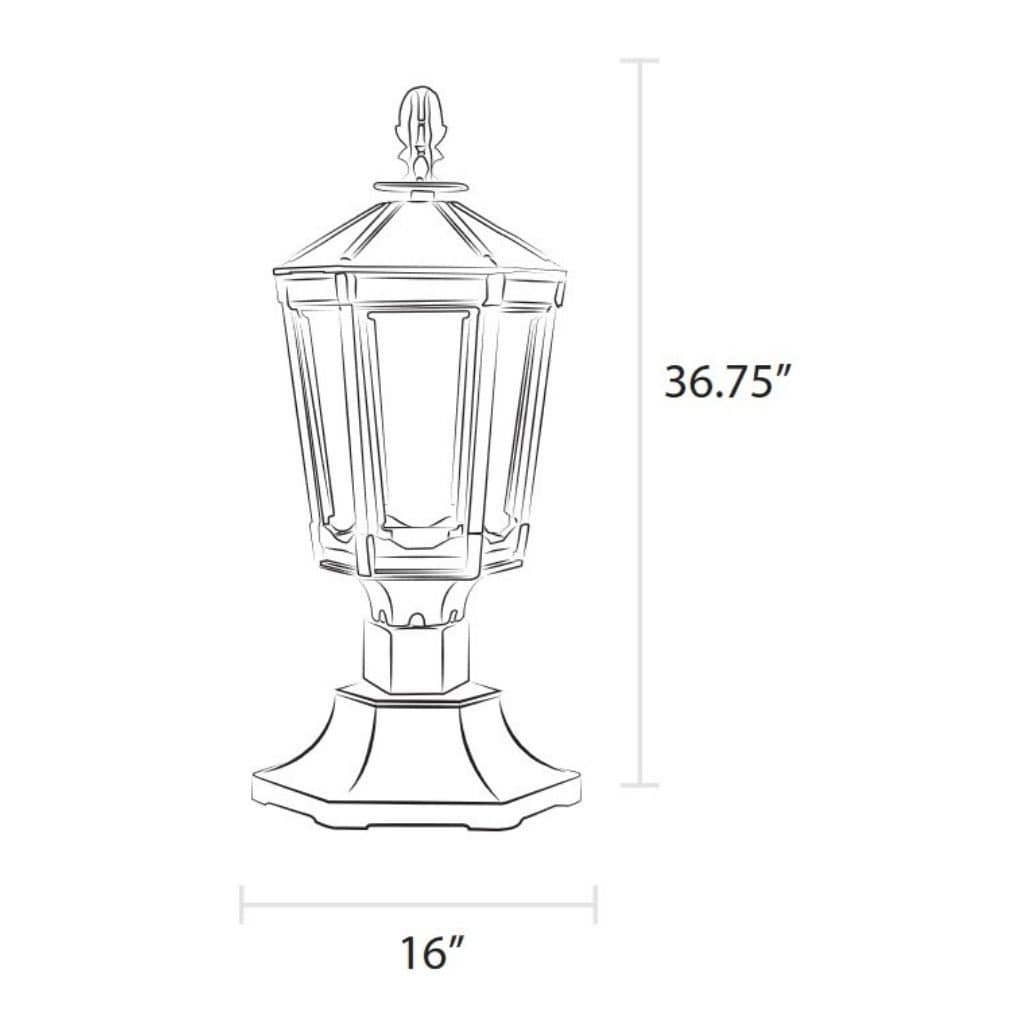 American Gas Lamp Works 16" 3100R Grand Vienna Aluminum Pier Mount Mid-Size Electric Light Head
