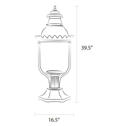 American Gas Lamp Works 16" 4200R Victorian Aluminum Pier Mount Mid-Size Electric Light Head