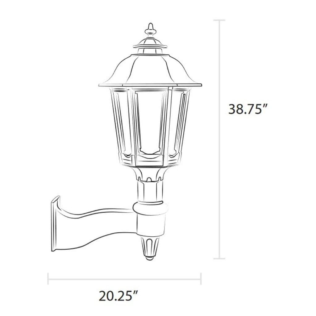 American Gas Lamp Works 19" 3200W Grand Bavarian Aluminum Wall Mount Mid-Size Electric Light Head