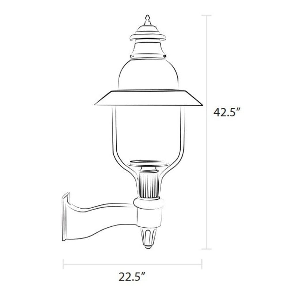 American Gas Lamp Works 21" 4300W Apollo Aluminum Wall Mount Electric Light Head