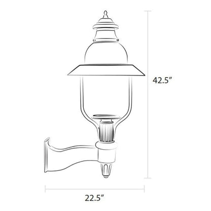 American Gas Lamp Works 21" 4300W Apollo Aluminum Wall Mount Electric Light Head