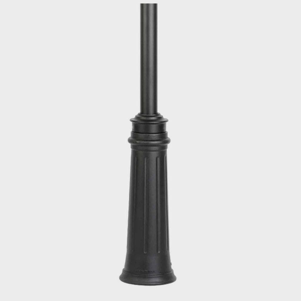American Gas Lamp Works 30" EP002 Monroe Aluminum Burial Post Base with 3" OD Fluted Aluminum Post